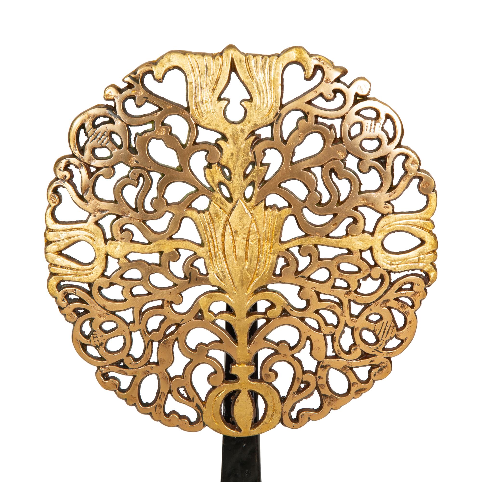 A Pair of Black and Gilt Painted Andirons — 19th/20th Century