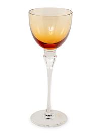 A Set of Eighteen St. Louis Grand Lieu Amber Glass Hock Wine Stems