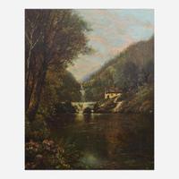 Edmund Darch Lewis (American, 1835-1910) House by the Waterfall