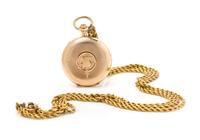 A 14 Karat Yellow Gold Hunter Case Pendant Watch, Louis Grisel, 39.00 dwts.