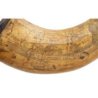 Carved Siege of Quebec Artillery Priming Horn of John Calfe Dated 1759