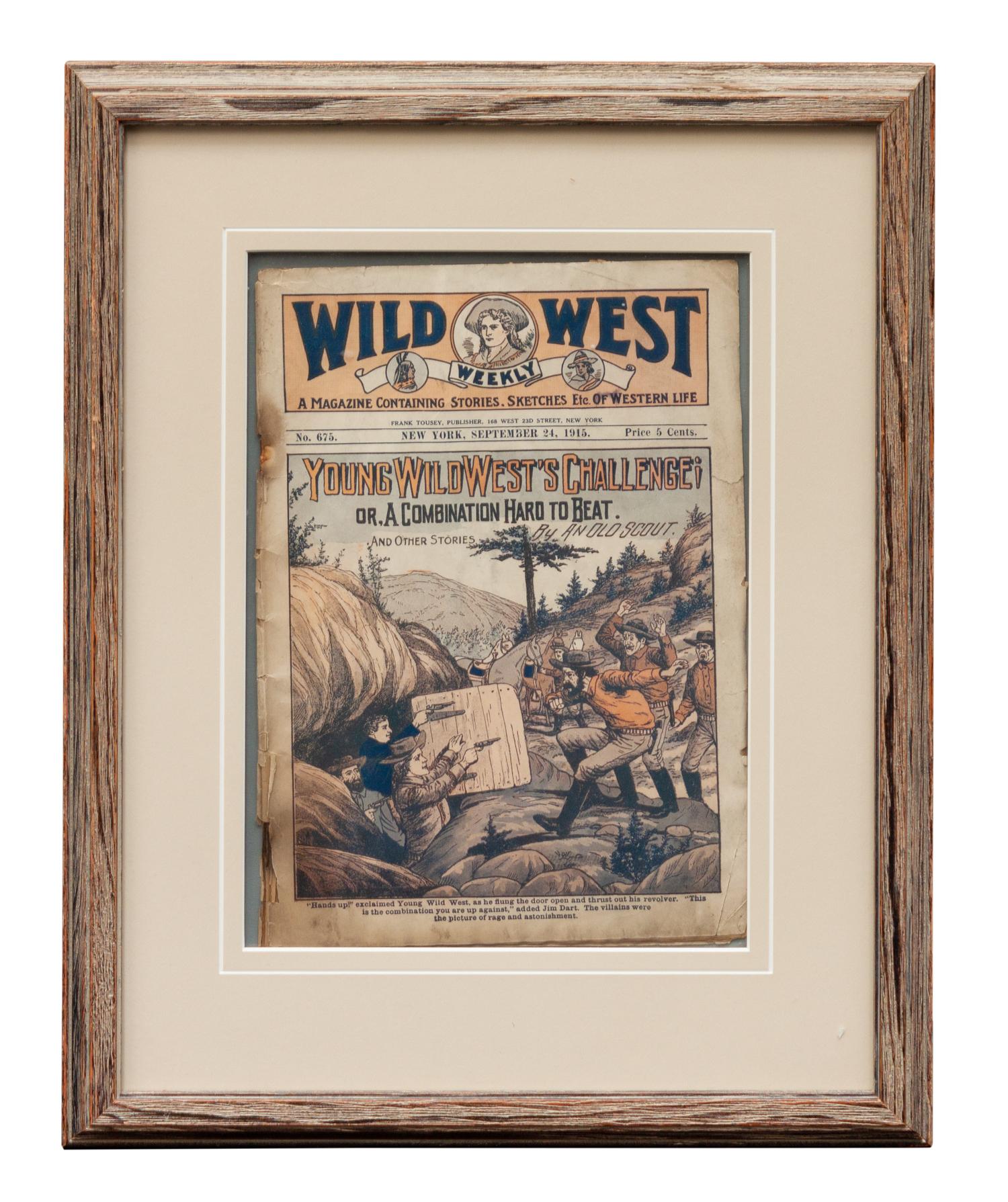 Three Framed Vintage Western Magazine Covers