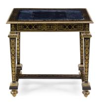 A Louis XVI Gilt Bronze Mounted Boulle Marquetry Center Table Height 27 1/4 x width 29 1/4 x depth 19 inches. — 18TH CENTURY