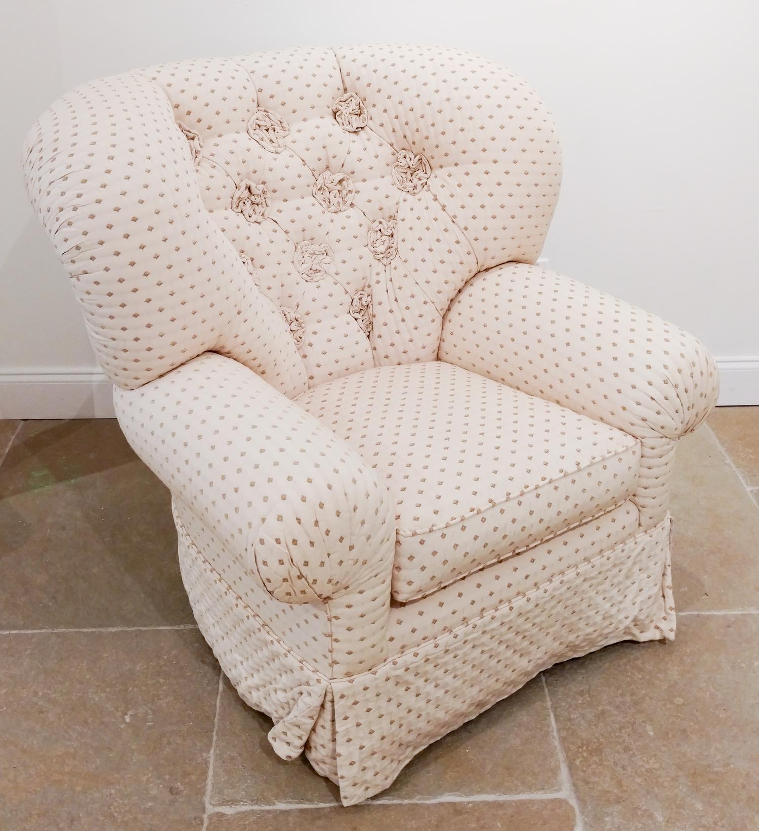 An Oversized Button-Tufted Back Armchair — 20TH CENTURY