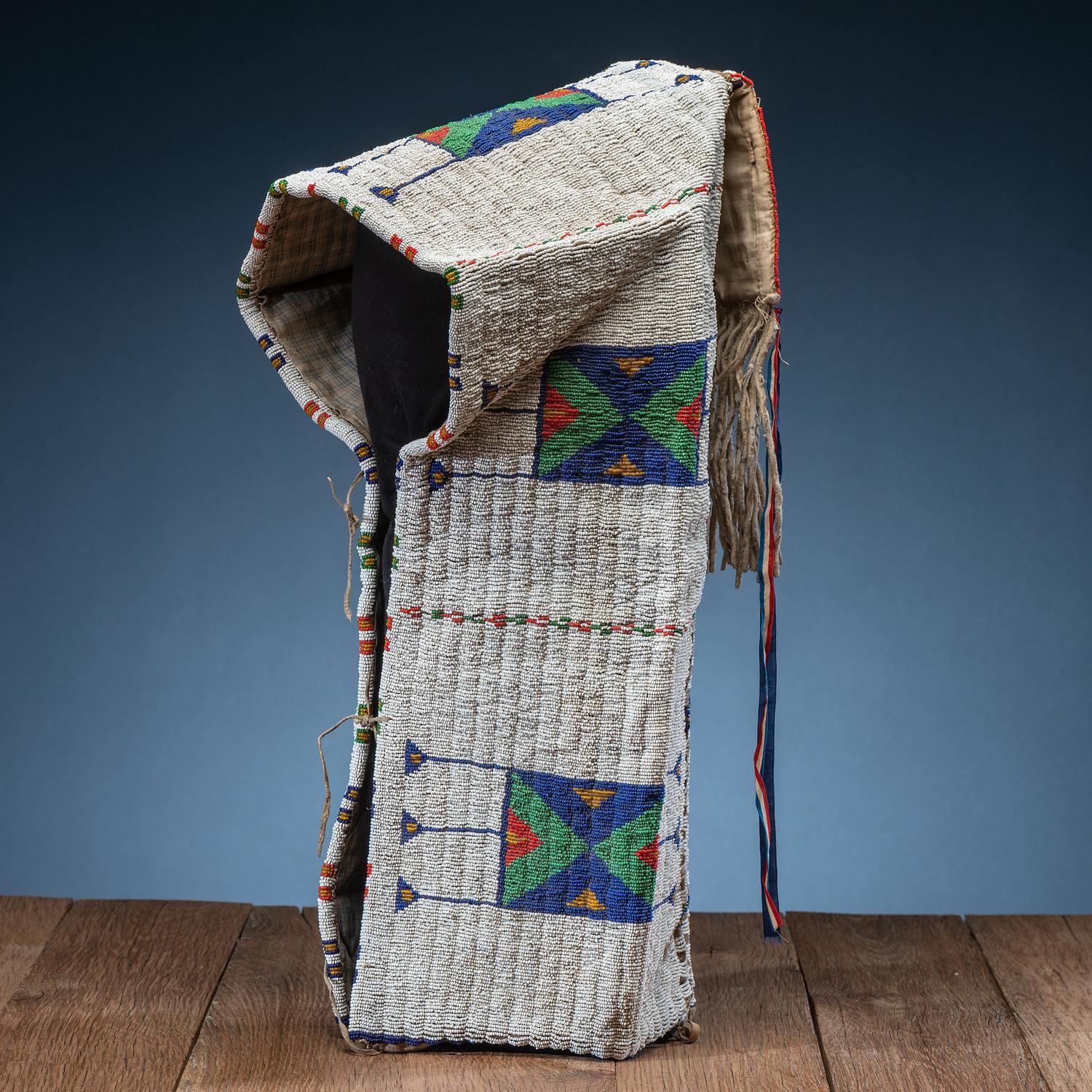 Sioux Child's Beaded Hide Cradle