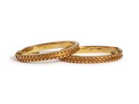 PAIR OF VICTORIAN, YELLOW GOLD BANGLE BRACELETS