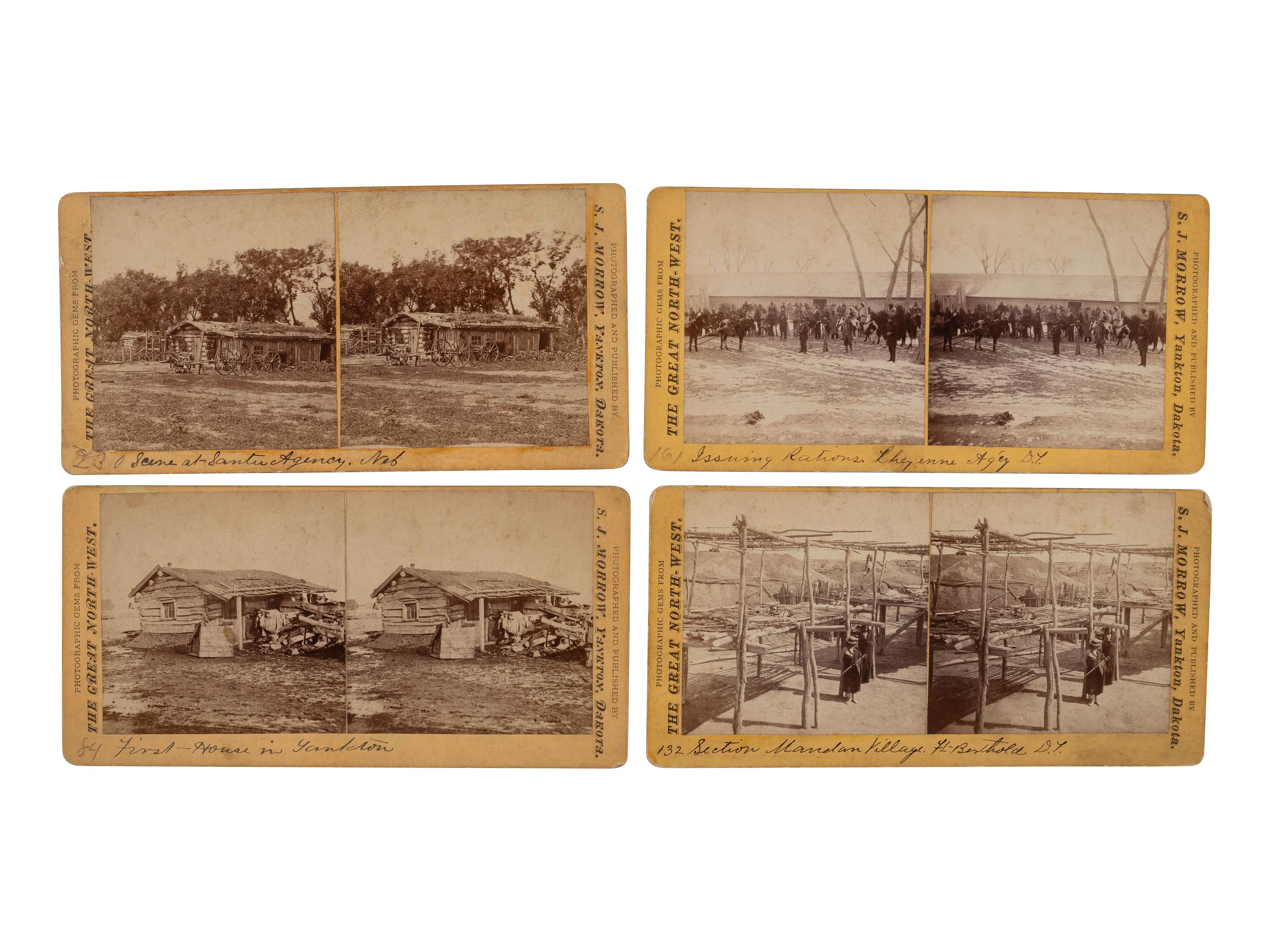 MORROW, Stanley J. (1843-1921), photographer. A group of 4 stereoviews of the Dakota Territory.