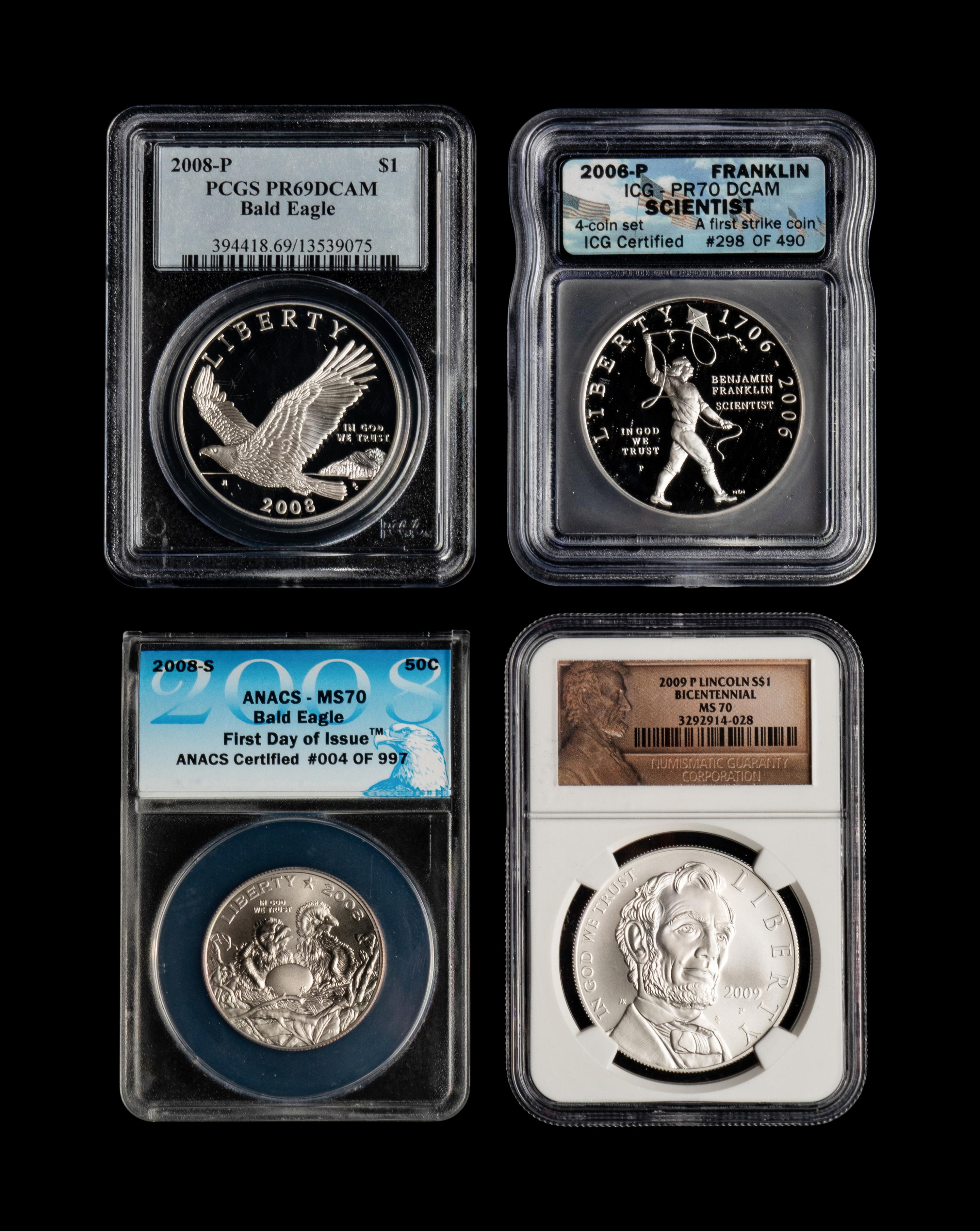 A Collection of U.S. Mint Issued and Third-Party Graded Commemorative Coins