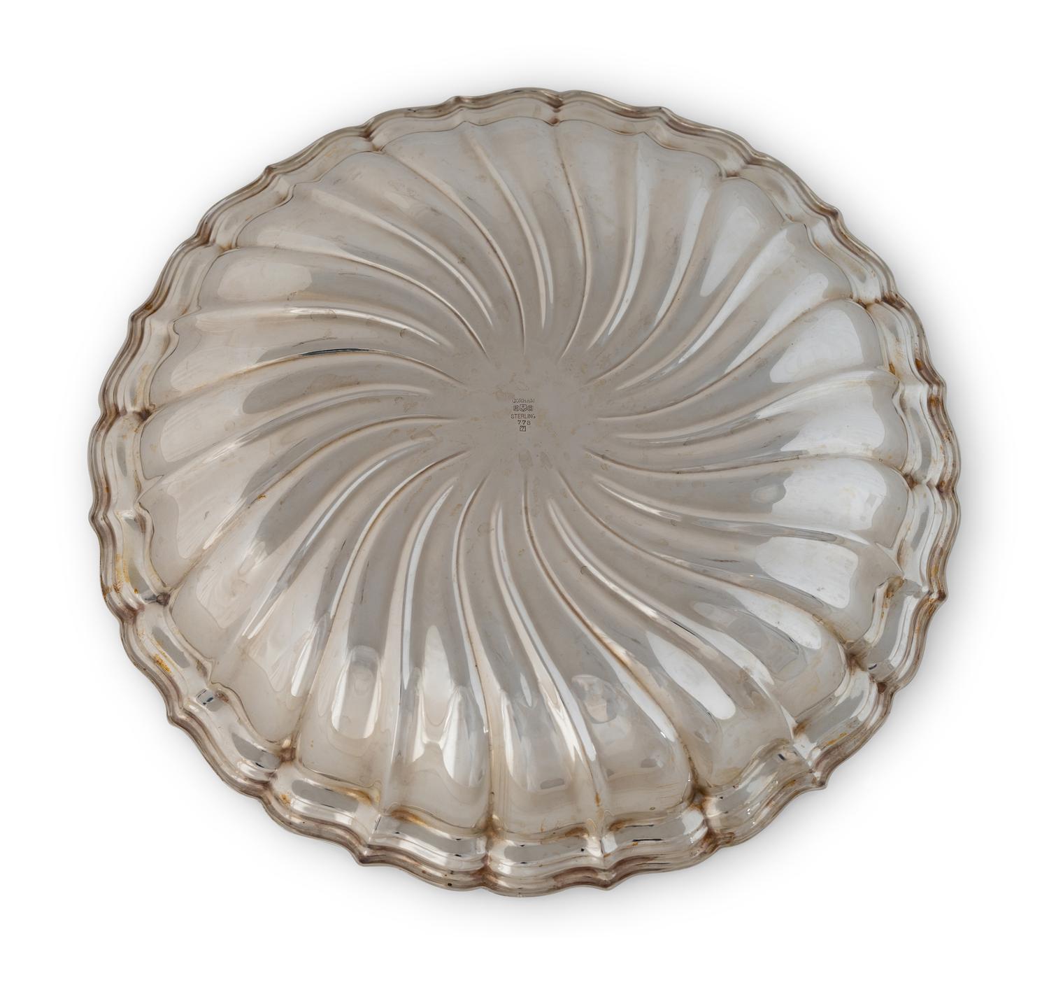 A Pair of American Silver Scalloped Trays — Gorham, 20th Century