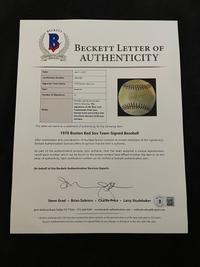 A 1978 Boston Red Sox Team Signed Autograph Baseball with 23 Signatures (Beckett Authentication Services Letter BAS Certified),