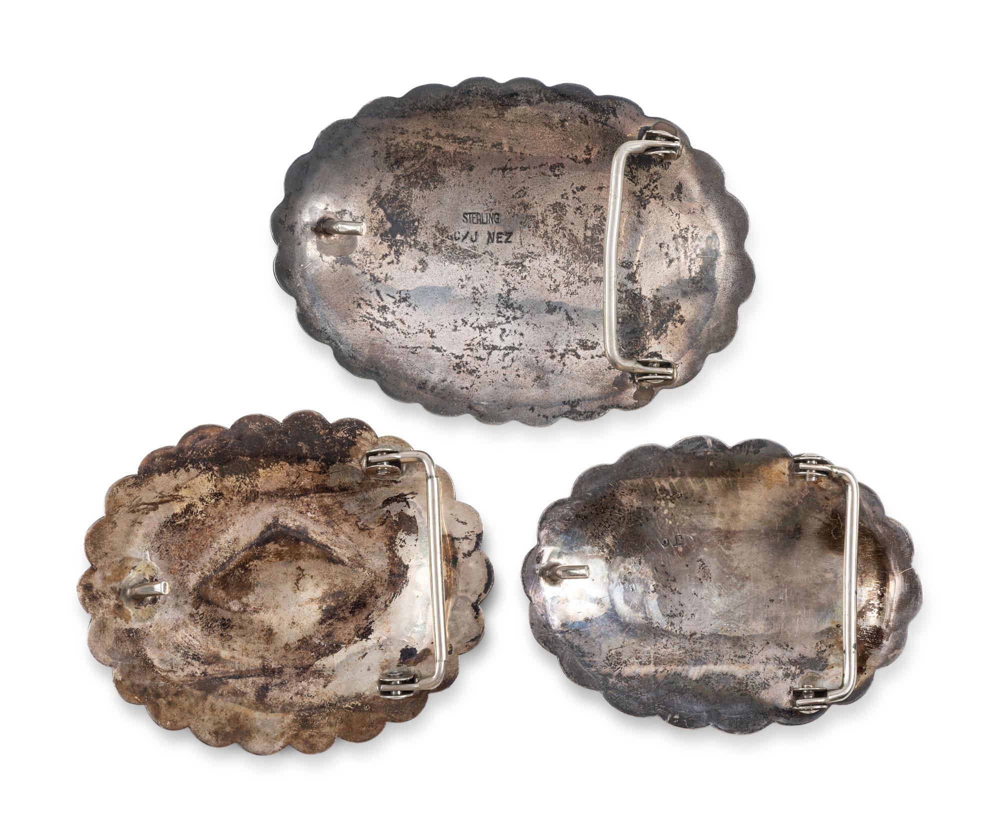 Navajo Heavily Stamped Belt Buckles