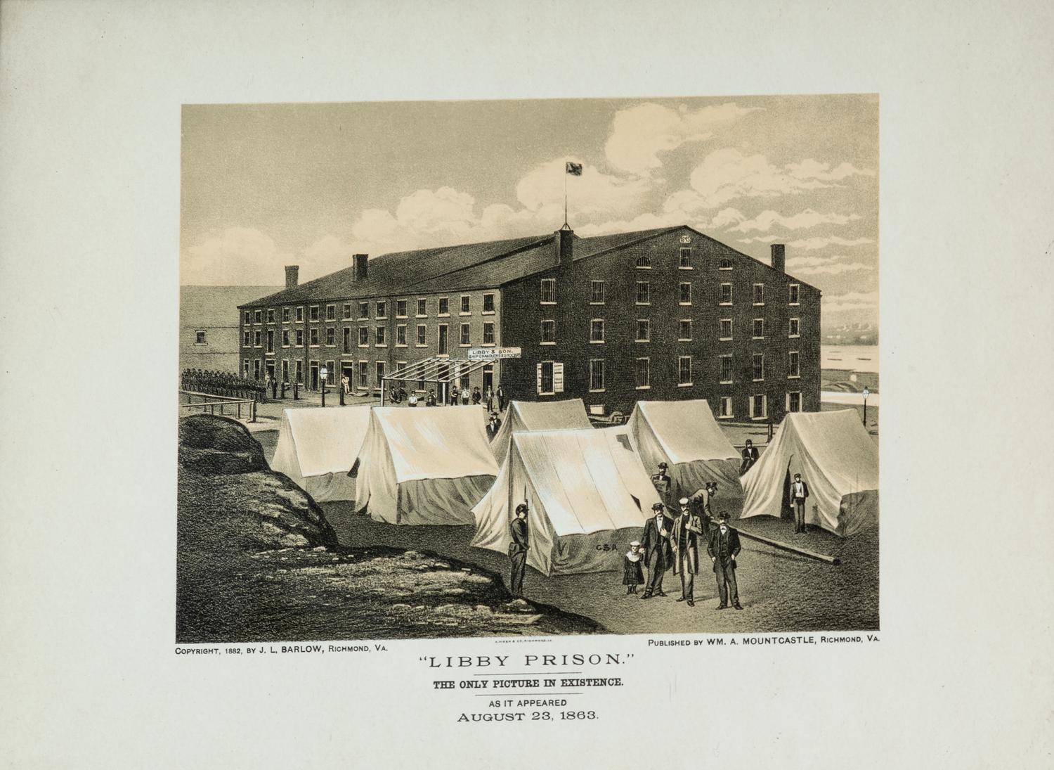 [CIVIL WAR]. A group of 3 lithographs featuring Civil War subject matter, incl. the Battle of Bull Run, soldiers standing before the monument memorializing those that fell at Bull Run, and a view of Libby Prison.