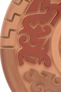 Carved Red and Sienna Pottery Plate