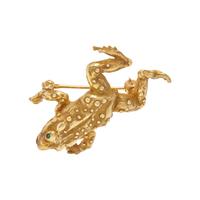 PAIR OF YELLOW GOLD FROG PINS