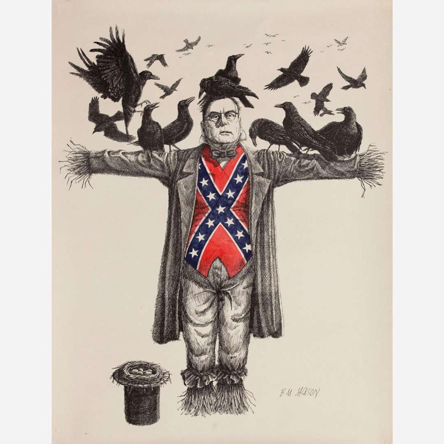 [Posters] Jackson, B(illy).M(orrow). Complete Set of 8 "Protest Drawing" Posters