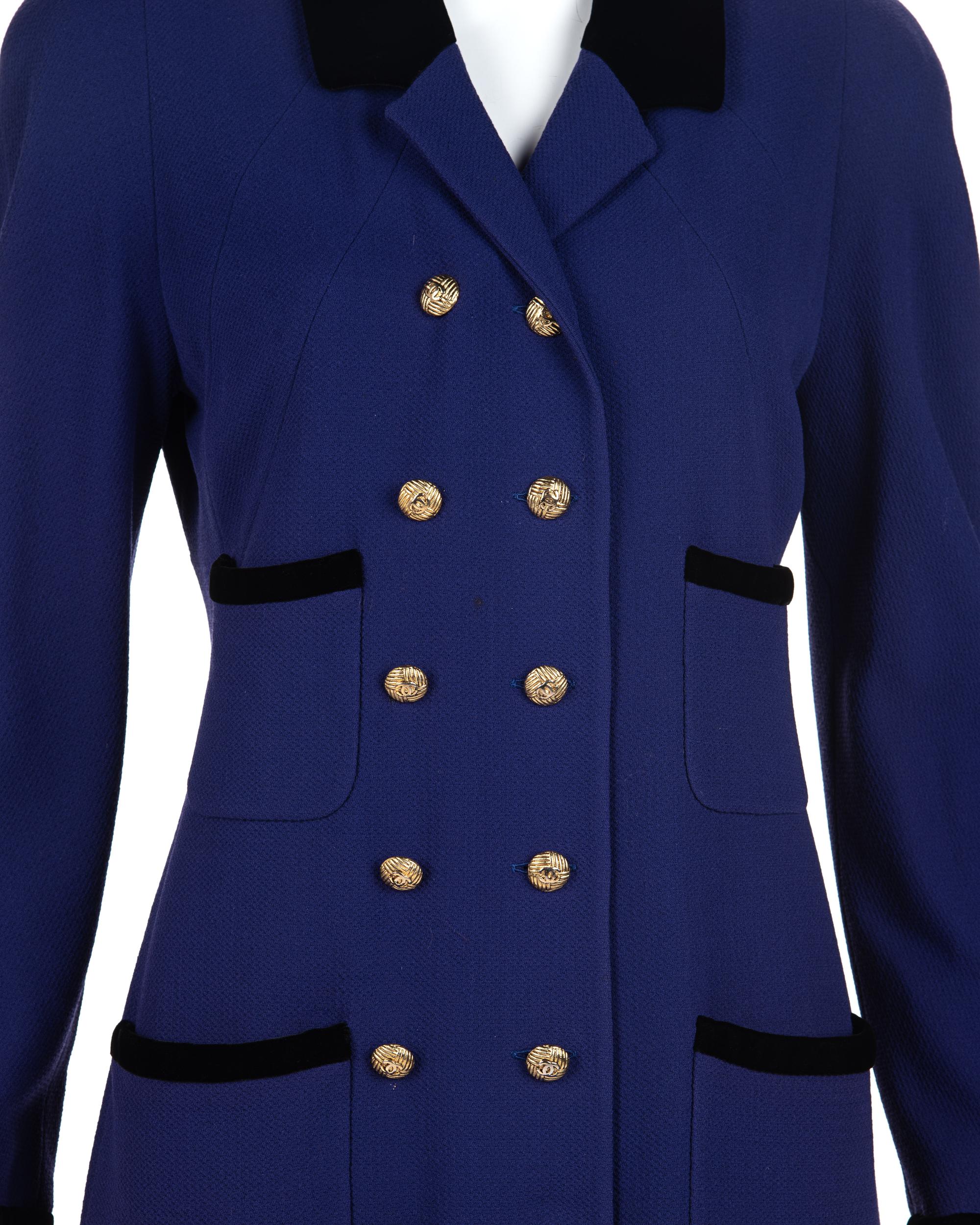 Chanel Wool and Velvet Jacket, 1980-90s
