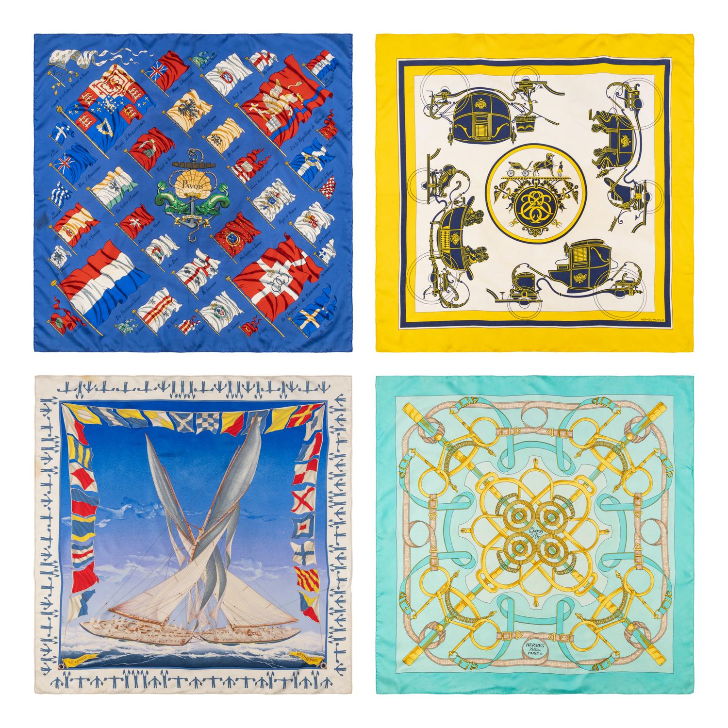 Four Hermès Scarves