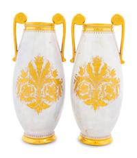 A Pair of Vienna Porcelain Vases Depicting Ruth and Esther
