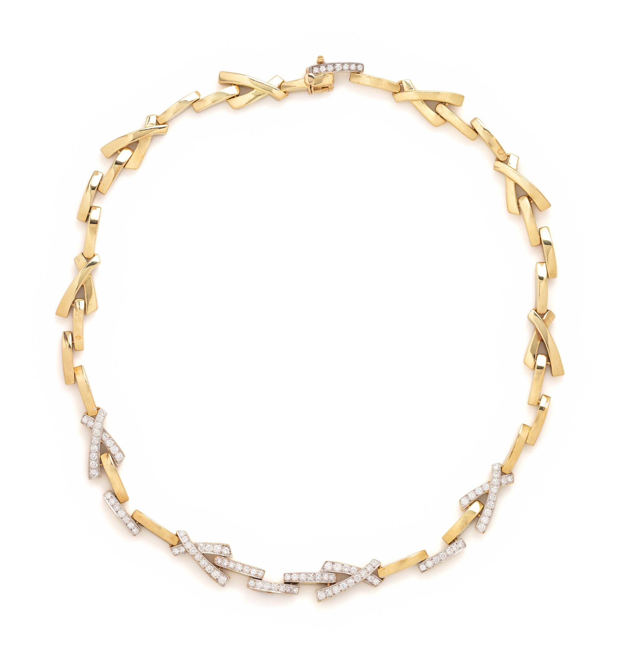 MARLENE STOWE, YELLOW GOLD AND DIAMOND NECKLACE