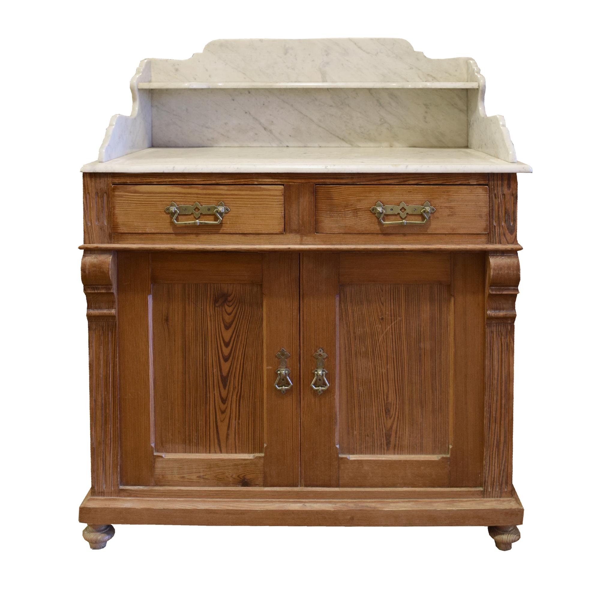 A Pine and Marble Commode 35" W x 19.5" D x 43.75" H — France, Circa 1900