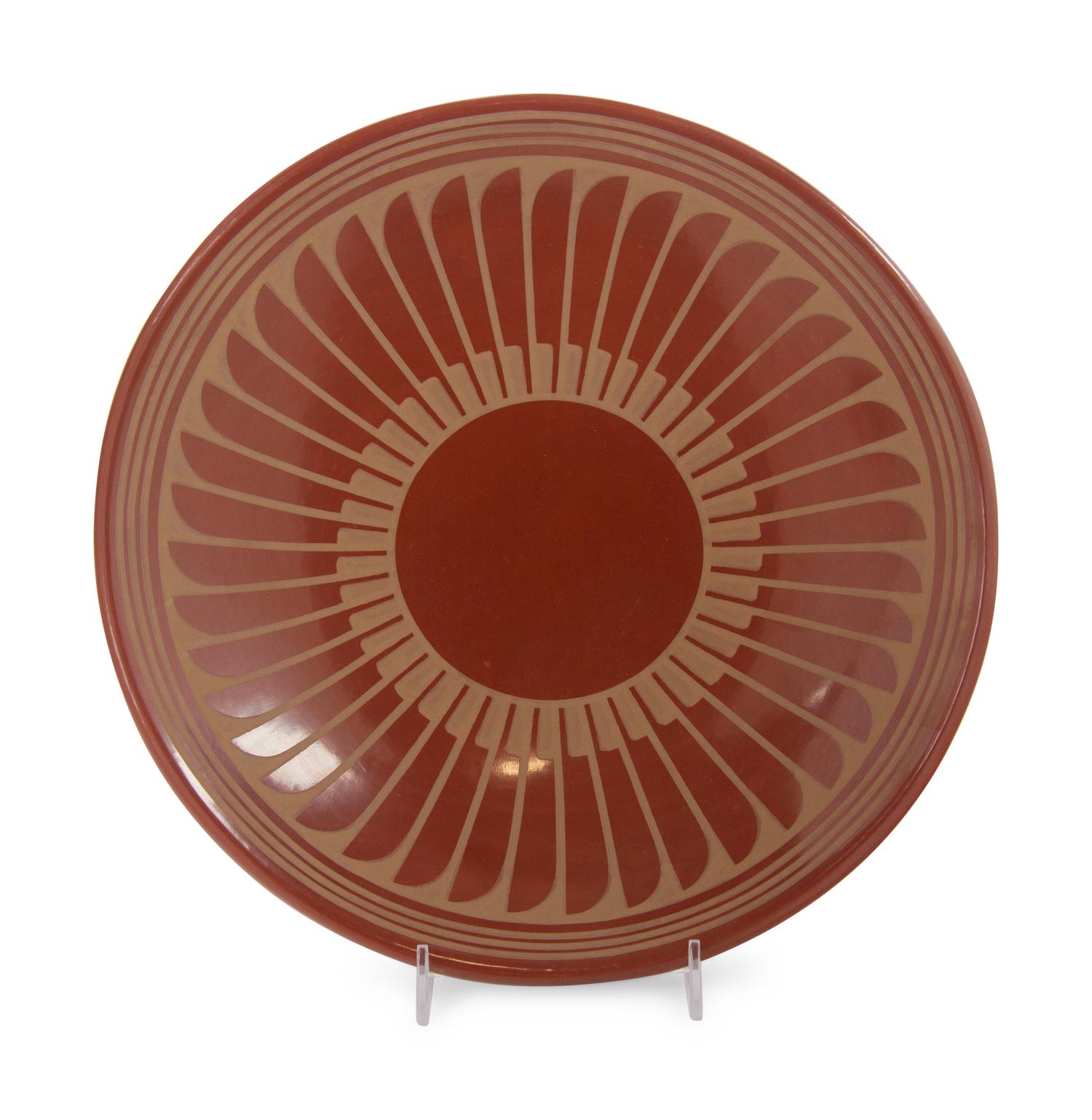 Redware Plate, with Repeating Feathers, May 1969