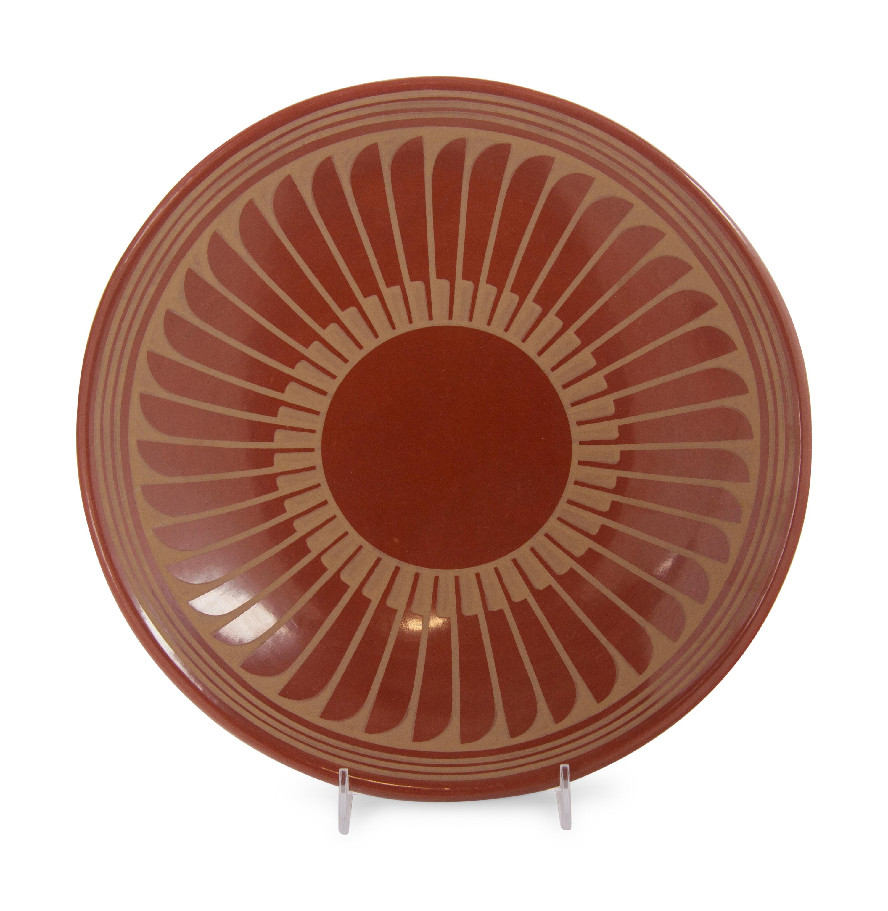 Redware Plate, with Repeating Feathers, May 1969