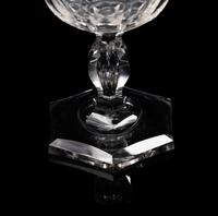 A Pair of English Cut Glass Footed Bowls and Covers