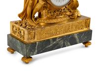 A French Gilt Bronze and Marble Mantel Clock