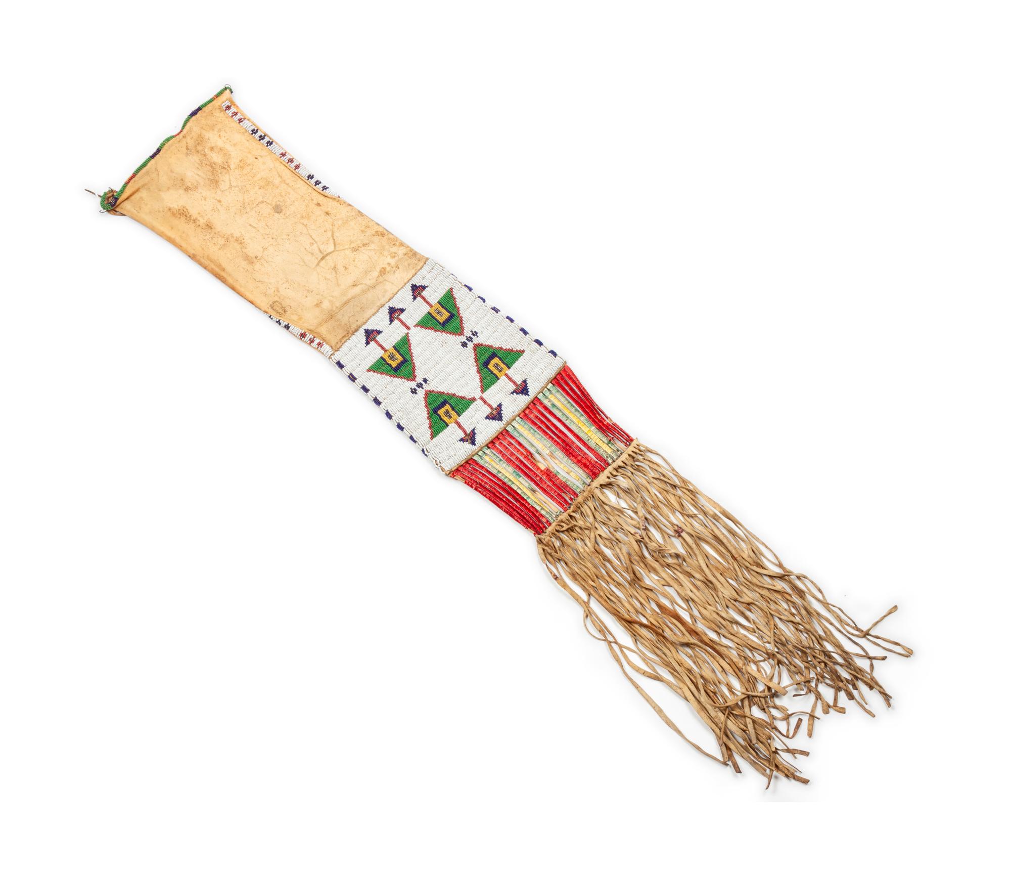 Sioux Beaded Hide Tobacco Bag