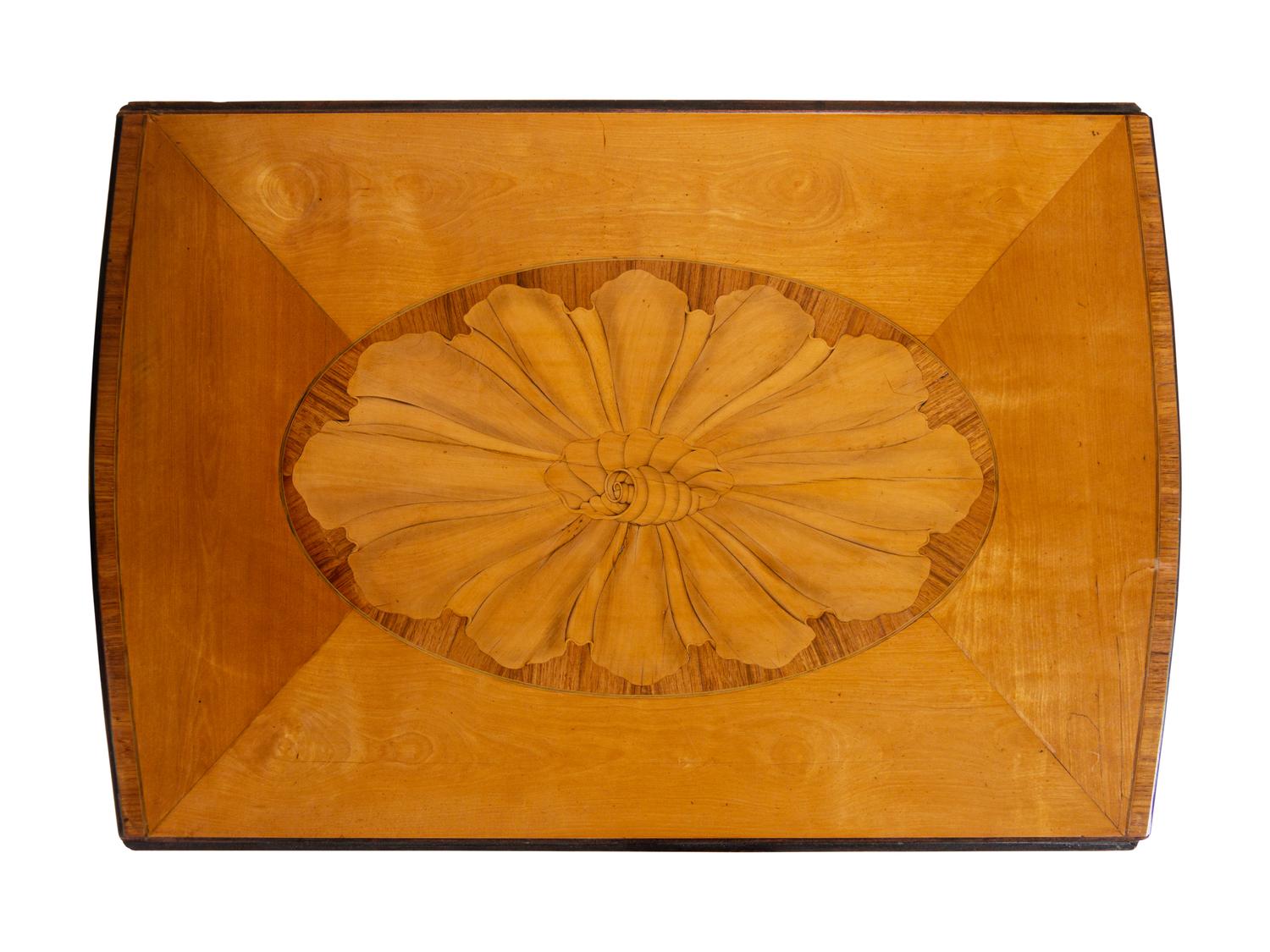 A George III Satinwood, Mahogany and Marquetry Pembroke Table