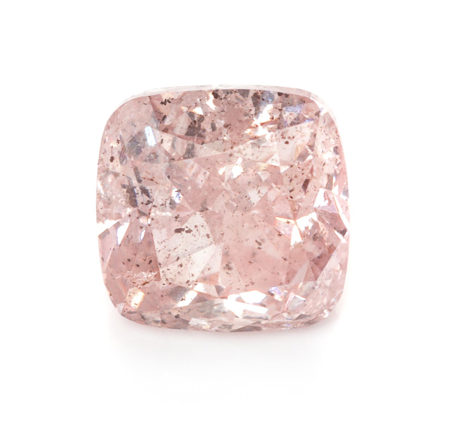 A 1.01 Carat Cushion Cut Fancy Purple Pink Diamond,