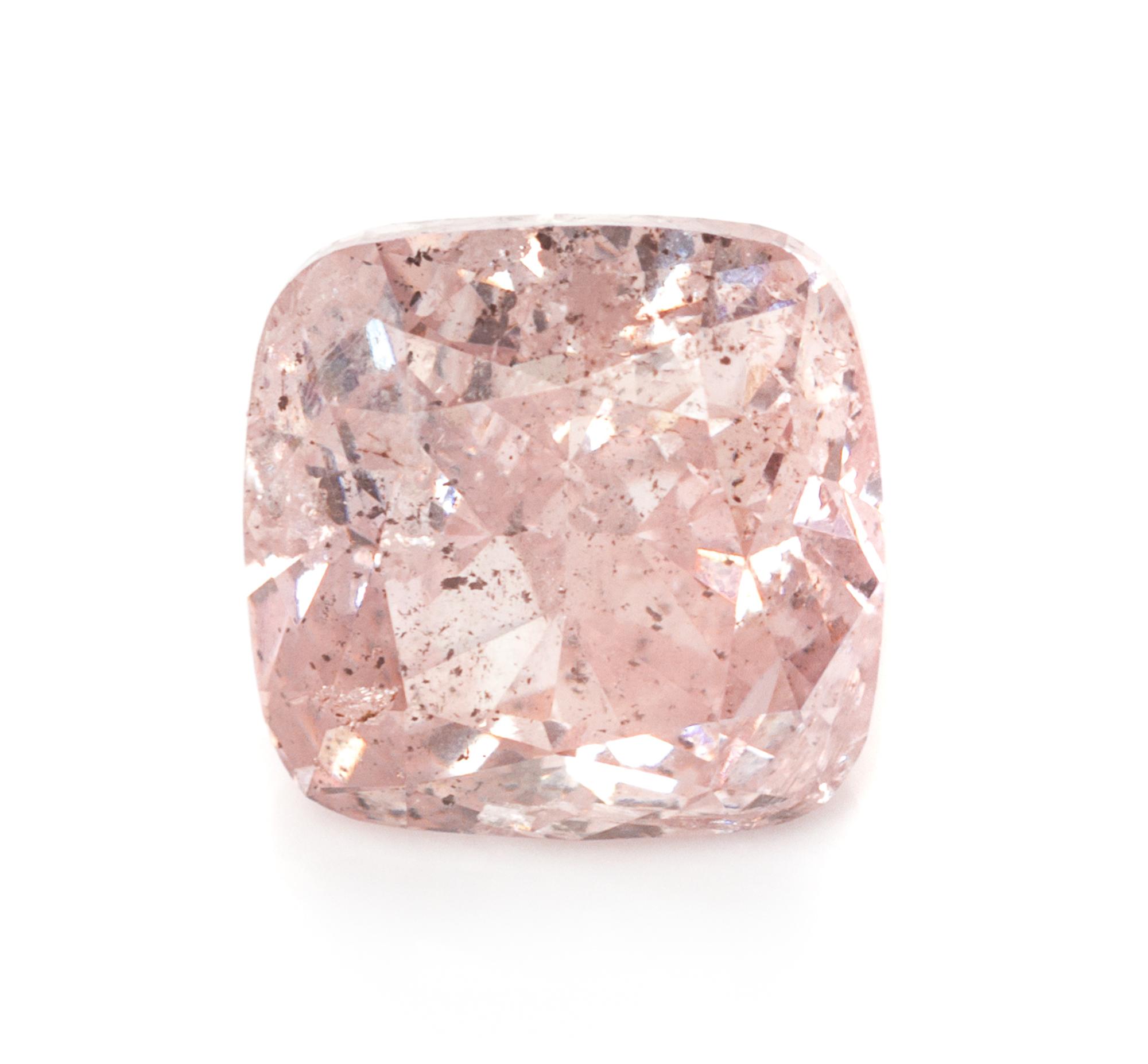 A 1.01 Carat Cushion Cut Fancy Purple Pink Diamond,