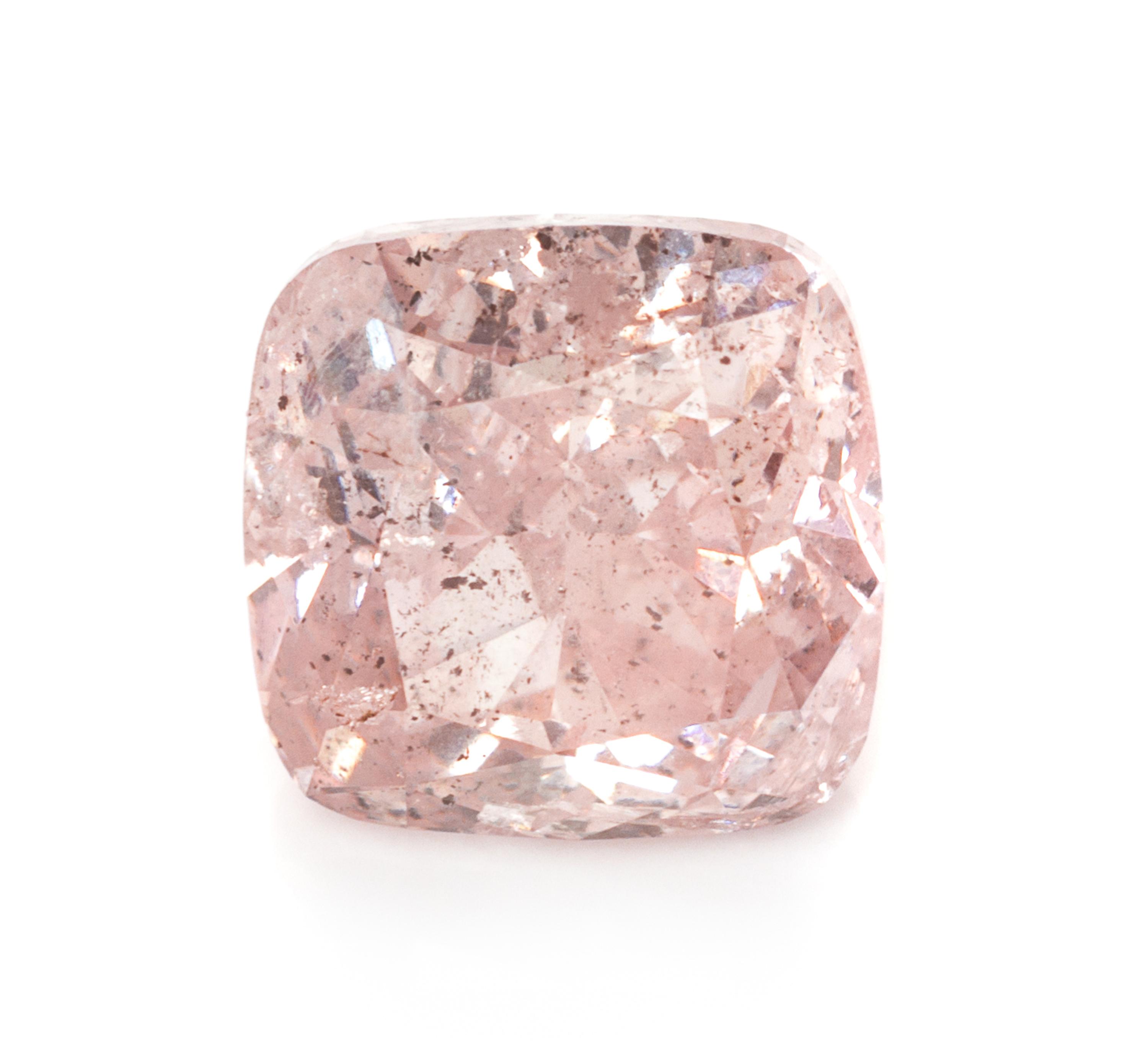 A 1.01 Carat Cushion Cut Fancy Purple Pink Diamond,
