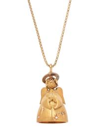 YELLOW GOLD AND DIAMOND ANGEL PENDANT/NECKLACE