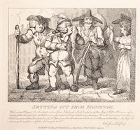 A group of six prints ( The Dance of Death; Dr. Syntax Pursued by a Bull; Dr. Syntax Sells Grizzle; Vision of Skulls; The Cellar Quartette; Setting Out from Edinburgh )
