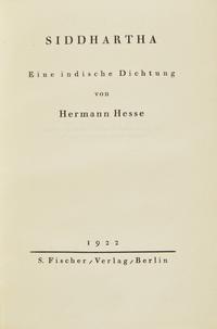 [Literature] Hesse, Hermann. Siddhartha