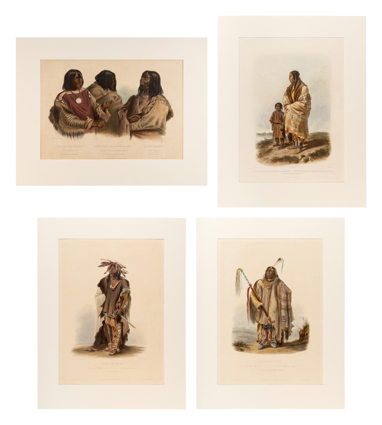 Karl Bodmer (Swiss/French 1809-1893), Set of Four Prints