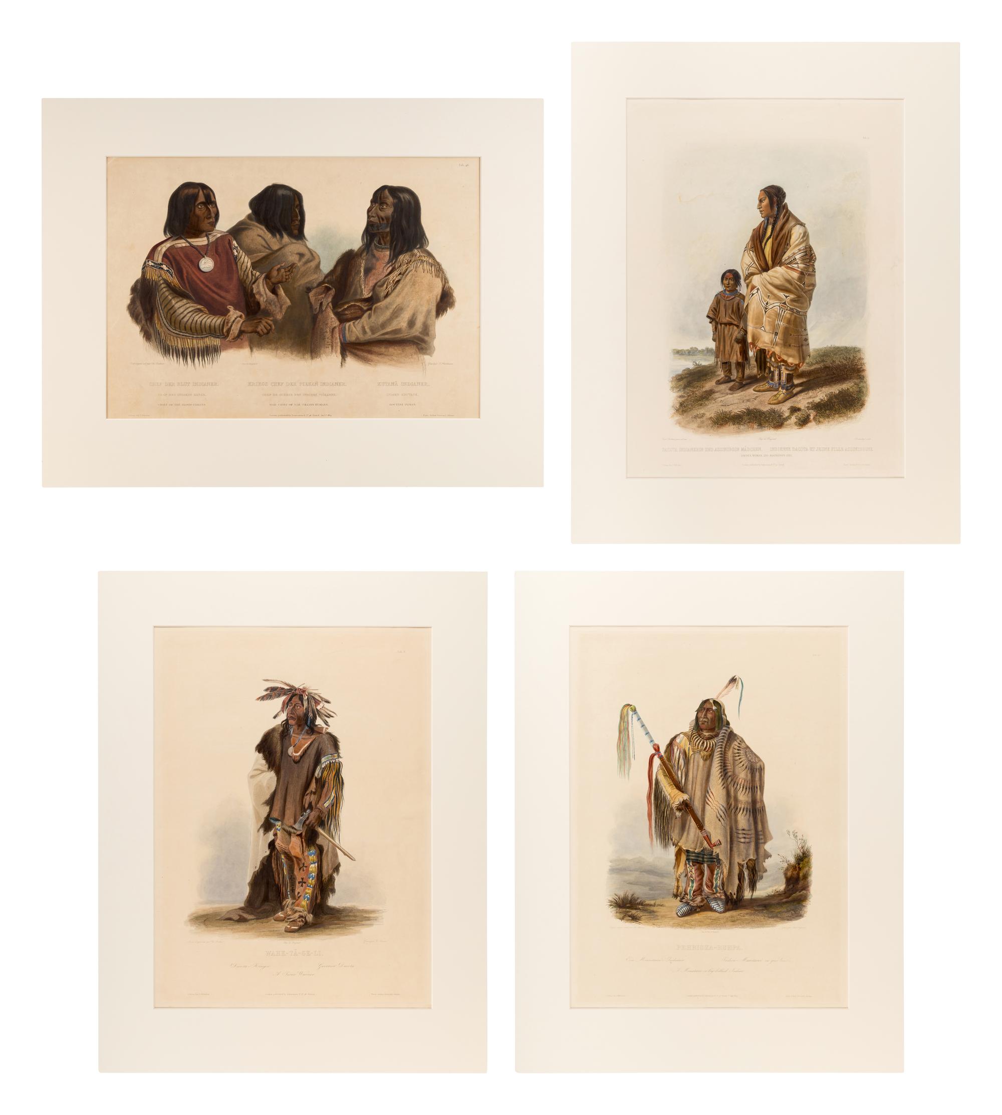 Karl Bodmer (Swiss/French 1809-1893), Set of Four Prints