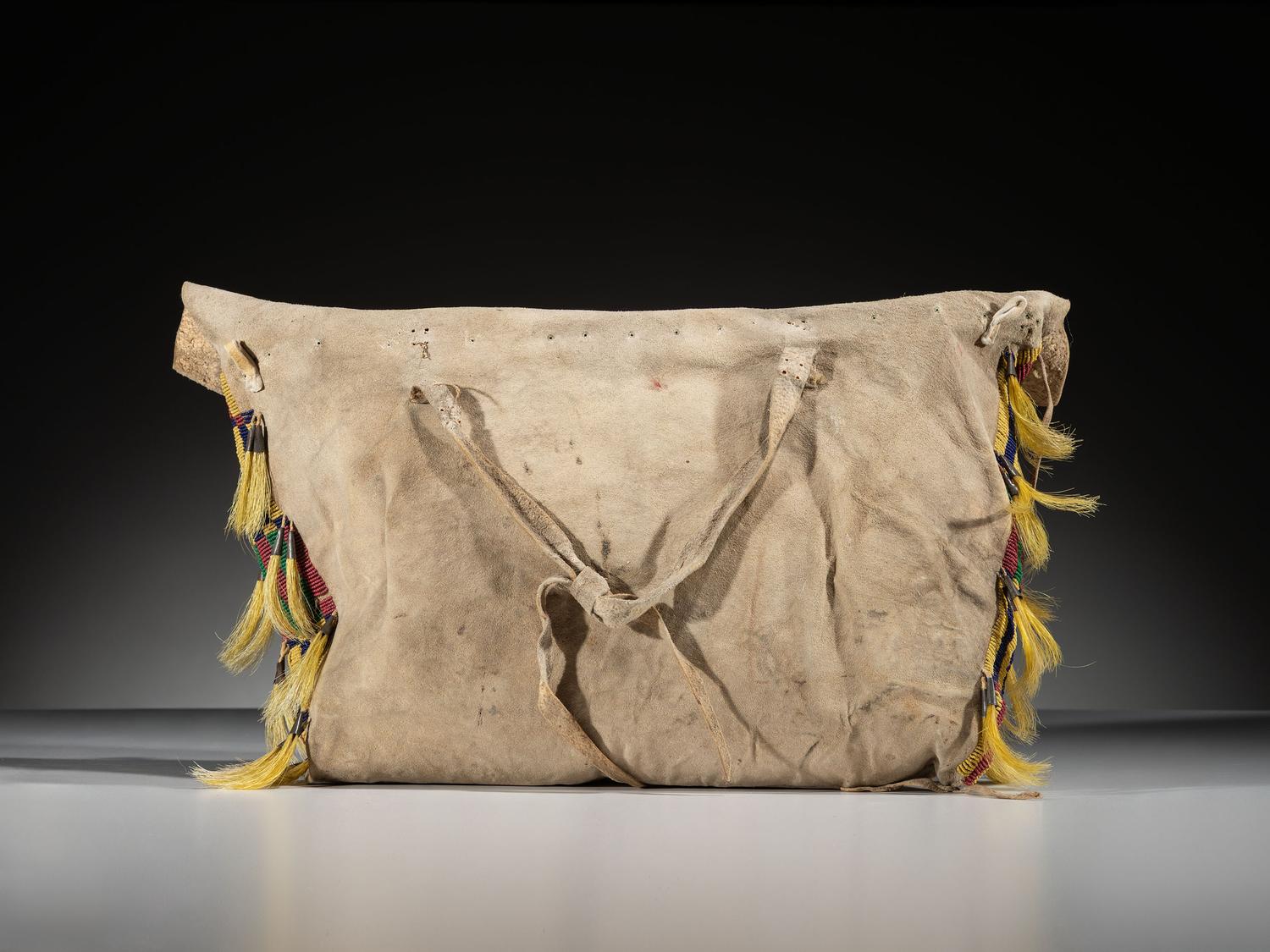 Arapaho Beaded Buffalo Hide Possible Bag