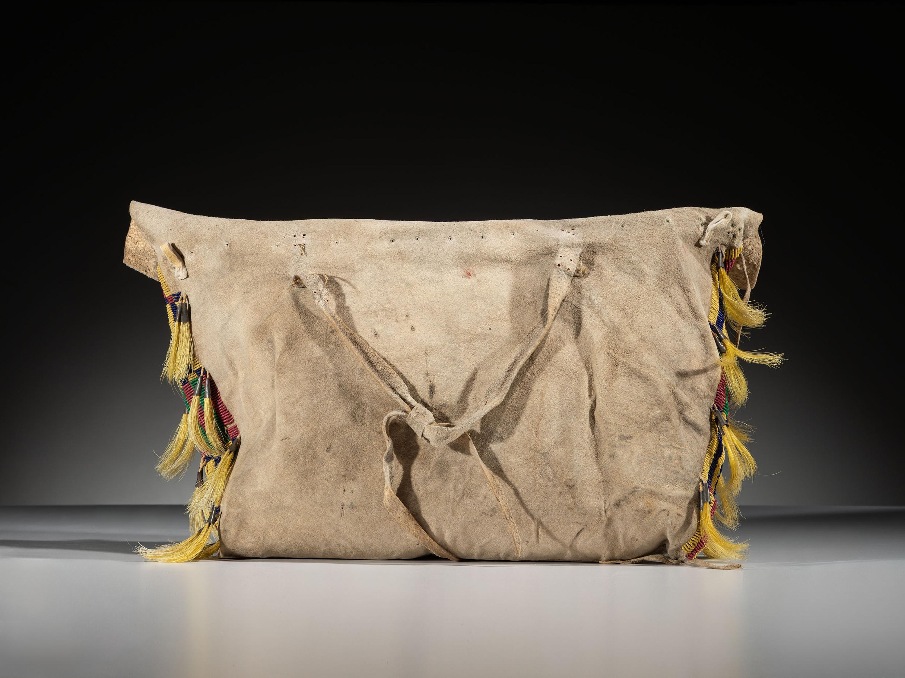Arapaho Beaded Buffalo Hide Possible Bag