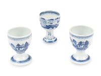 A Group of Canton Blue and White Porcelain Serving Articles