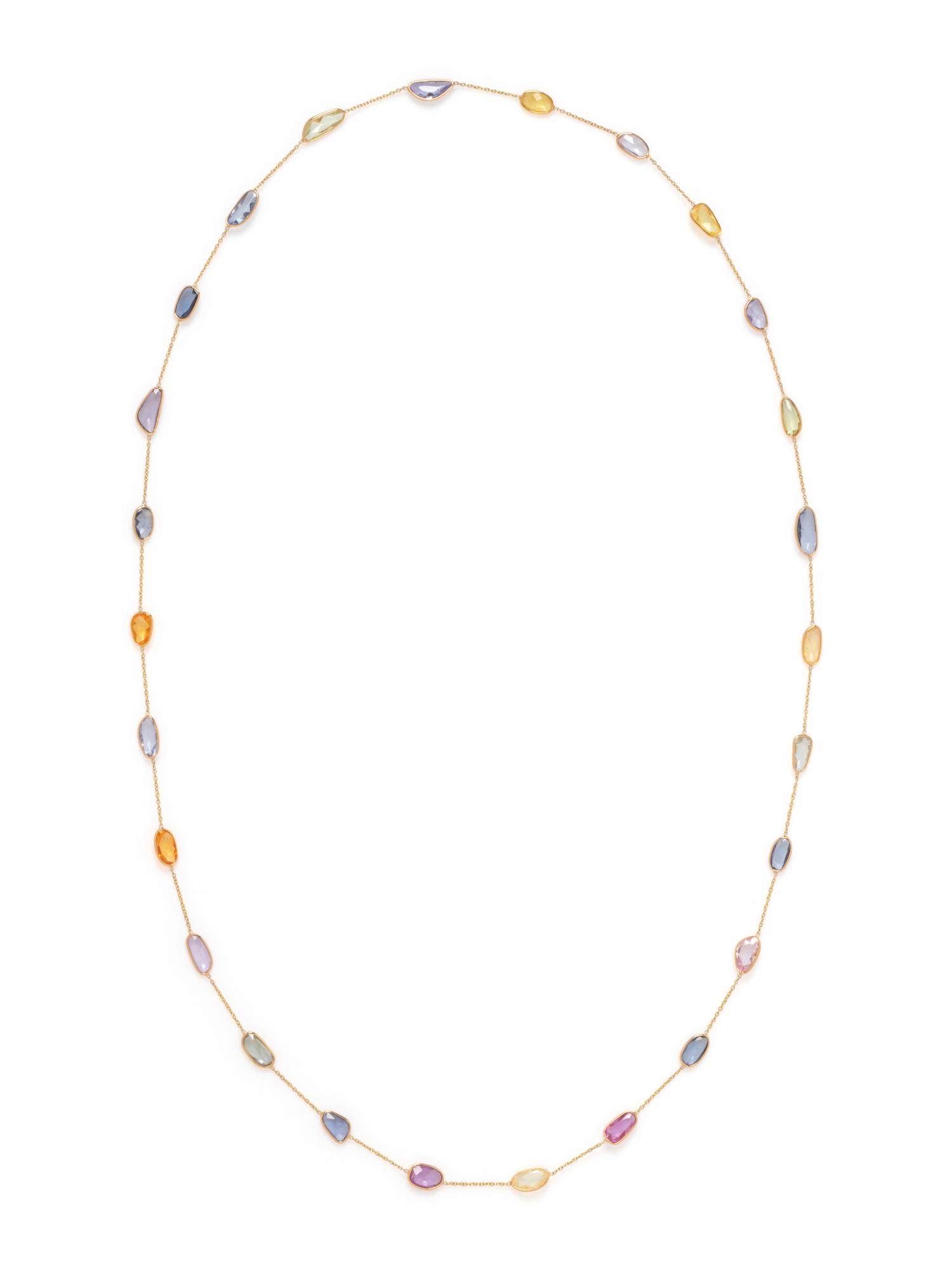 YELLOW GOLD AND MULTICOLOR SAPPHIRE NECKLACE