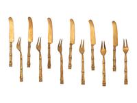 Two Cased Sets of Thai Bronze Flatware Articles
