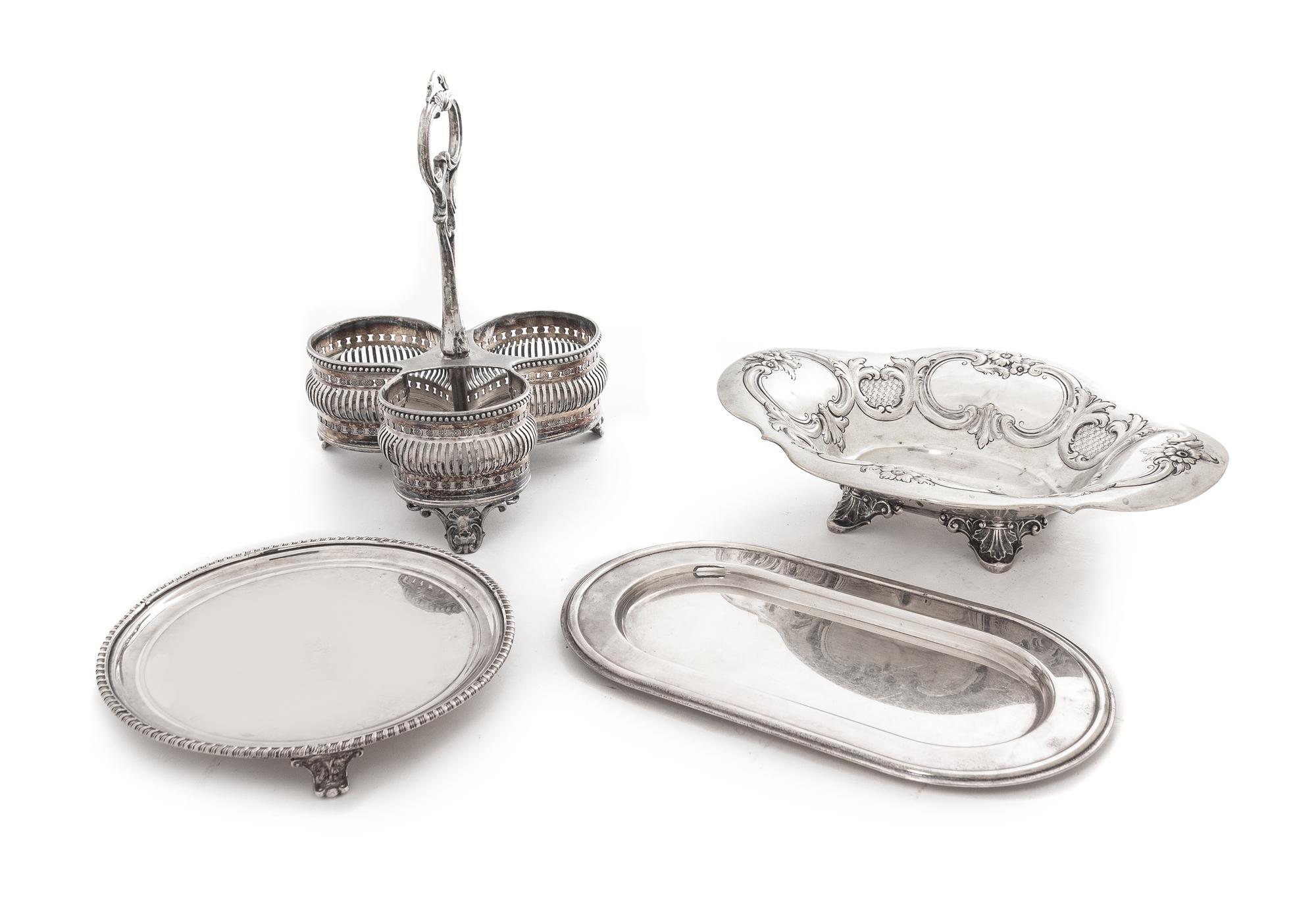 A Group of Silver-Plate Articles Height of tallest 10 1/2 inches.