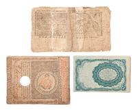 [CIVIL WAR]. A group of Confederate notes with other currency.