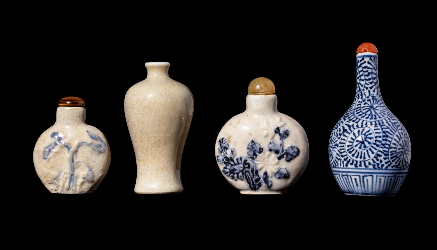Four Chinese Porcelain Snuff Bottles