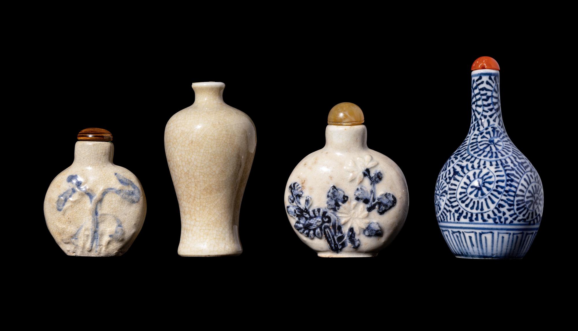 Four Chinese Porcelain Snuff Bottles