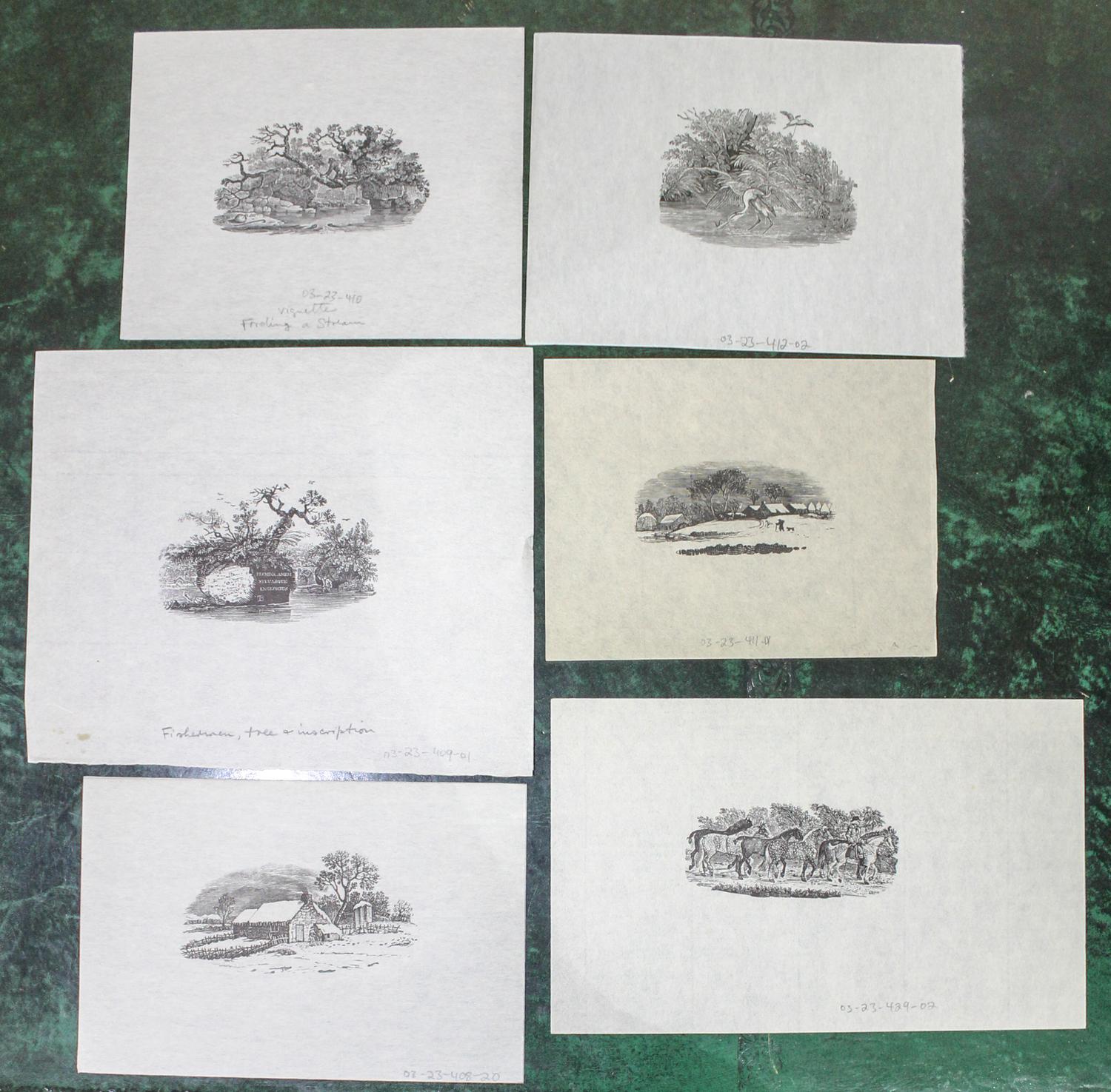 A Group of Later Thomas Bewick Wood Engravings various sizes