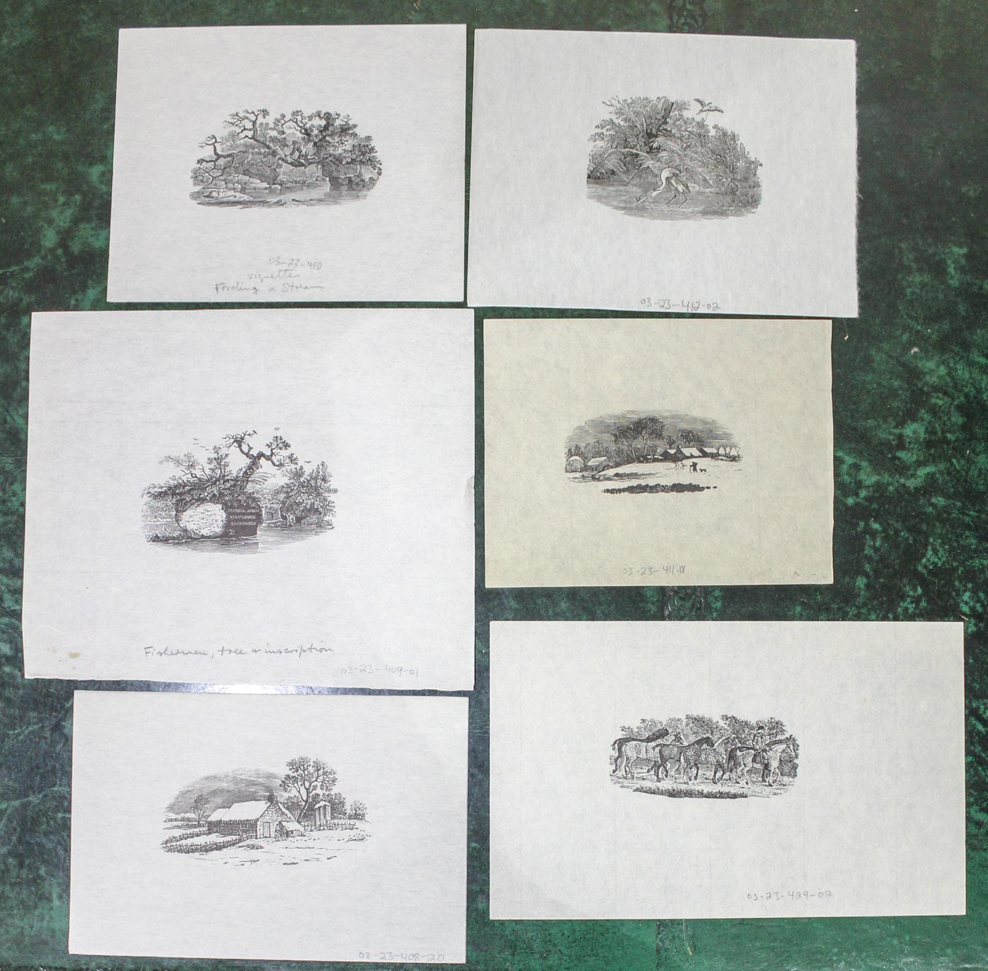 A Group of Later Thomas Bewick Wood Engravings various sizes