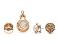 COLLECTION OF MABÉ CULTURED PEARL AND DIAMOND JEWELRY
